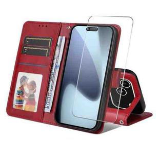 For iPhone 17 Pro Max ENKAY Card Wallet Calf Texture Leather Phone Case with Thickened Glue No White Edge Film(Red)