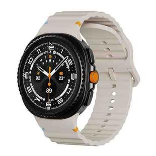 For Samsung Galaxy Watch 8 40mm / 44mm Wavy Grain Stitched Color Buckle Silicone Watch Band(Starlight)
