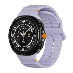 For Samsung Galaxy Watch 8 40mm / 44mm Wavy Grain Stitched Color Buckle Silicone Watch Band(Purple)