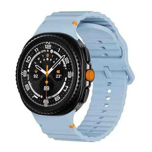 For Samsung Galaxy Watch 8 40mm / 44mm Wavy Grain Stitched Color Buckle Silicone Watch Band(Light Blue)