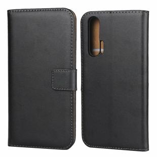 Leather Horizontal Flip Holster for Huawei Honor 20 Pro with Magnetic Clasp and Bracket and Card Slot and Wallet(Black)