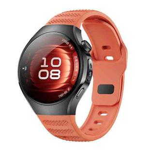 For Huawei Watch 5 46mm Dot Texture Reverse Buckle Silicone Watch Band(Orange)