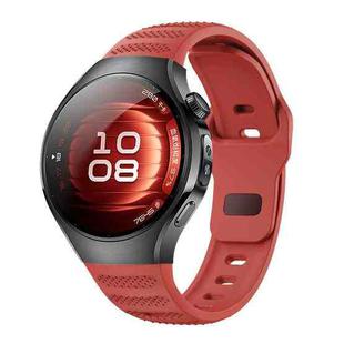 For Huawei Watch 5 46mm Dot Texture Reverse Buckle Silicone Watch Band(Red)