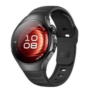 For Huawei Watch 5 42mm Dot Texture Reverse Buckle Silicone Watch Band(Black)