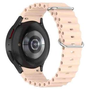 For Samsung Galaxy Watch 7 40 / 44mm Marine Silver Buckle Silicone Watch Band(Light Pink)