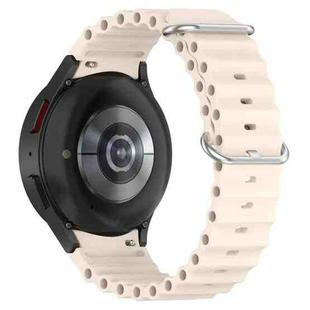 For Samsung Galaxy Watch 7 40 / 44mm Marine Silver Buckle Silicone Watch Band(Starlight)