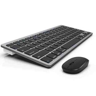 B666+MS-800 Compatible iOS / Windows Wireless Bluetooth Silent Keyboard And Mouse Set(Black)