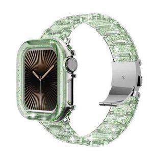 For Apple Watch Series 10 46mm Chameleon PC Case Epoxy Resin Watch Band(Color Changing Green)