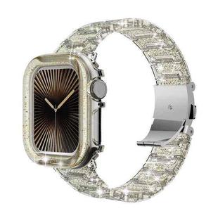 For Apple Watch 49mm  Chameleon PC Case Epoxy Resin Watch Band(Color Changing Gold)