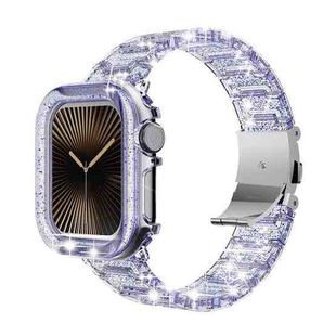 For Apple Watch 49mm  Chameleon PC Case Epoxy Resin Watch Band(Color Changing Purple)