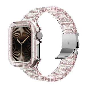 For Apple Watch 40mm / 41mm Chameleon PC Case Epoxy Resin Watch Band(Color Changing Pink)