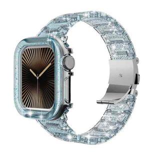 For Apple Watch 44mm / 45mm Chameleon PC Case Epoxy Resin Watch Band(Color Changing Blue)