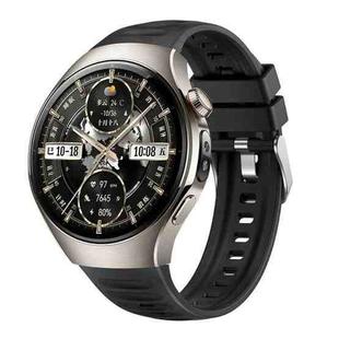 For Huawei Watch 5 46mm Corrugated Silicone Watch Band(Black)
