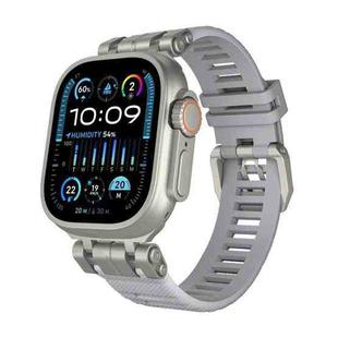 For Apple Watch 46mm / 49mm / 45mm / 44mm H016 Functional Series Twill Texture TPU Watch Band(Titanium Gray)