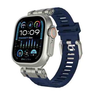 For Apple Watch 46mm / 49mm / 45mm / 44mm H016 Functional Series Twill Texture TPU Watch Band(Titanium Blue)