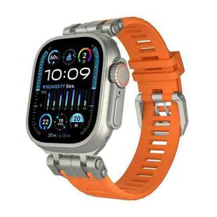 For Apple Watch 46mm / 49mm / 45mm / 44mm H016 Functional Series Twill Texture TPU Watch Band(Titanium Orange)