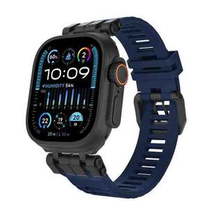 For Apple Watch 46mm / 49mm / 45mm / 44mm H016 Functional Series Twill Texture TPU Watch Band(Black Blue)