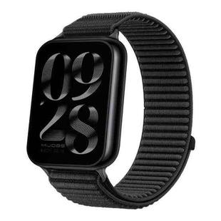 For Xiaomi Smart Band 9 Pro / 8 Pro Woven Nylon Hook And Loop Fastener Watch Band(Black)