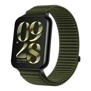 For Xiaomi Smart Band 9 Pro / 8 Pro Woven Nylon Hook And Loop Fastener Watch Band(Spruce Green)