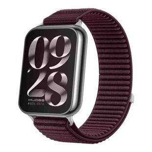 For Xiaomi Smart Band 9 Pro / 8 Pro Woven Nylon Hook And Loop Fastener Watch Band(Plum)