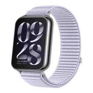 For Xiaomi Smart Band 9 Pro / 8 Pro Woven Nylon Hook And Loop Fastener Watch Band(Hyacinth Purple)