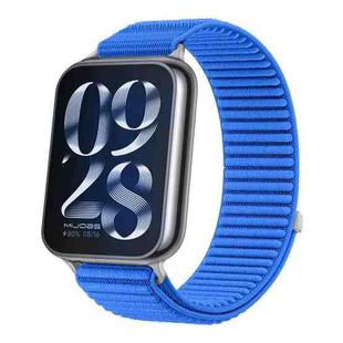 For Xiaomi Smart Band 9 Pro / 8 Pro Woven Nylon Hook And Loop Fastener Watch Band(Klein Blue)
