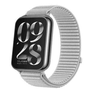 For Xiaomi Smart Band 9 Pro / 8 Pro Woven Nylon Hook And Loop Fastener Watch Band(Gray)