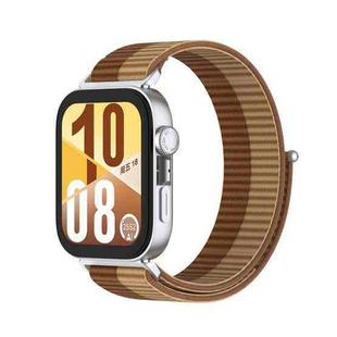 For Huawei Watch Fit 4 / Fit 4 Pro / Fit 3 Integrated Loop Nylon Watch Band(Light Brown)
