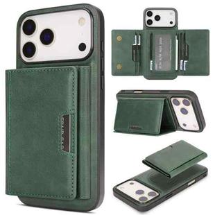 For iPhone 17 Pro Max Kalebol Strong Magnetic MagSafe Tri-Fold Wallet Leather Phone Case(Green)
