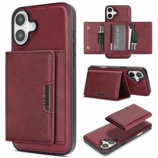 For iPhone 17 Kalebol Strong Magnetic MagSafe Tri-Fold Wallet Leather Phone Case(Red)