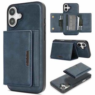 For iPhone 17 Kalebol Strong Magnetic MagSafe Tri-Fold Wallet Leather Phone Case(Blue)