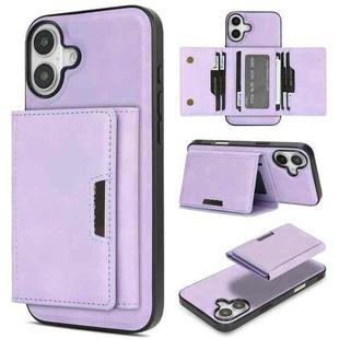 For iPhone 17 Kalebol Strong Magnetic MagSafe Tri-Fold Wallet Leather Phone Case(Purple)