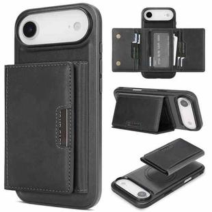 For iPhone 17 Air Kalebol Strong Magnetic MagSafe Tri-Fold Wallet Leather Phone Case(Black)
