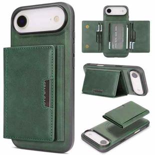 For iPhone 17 Air Kalebol Strong Magnetic MagSafe Tri-Fold Wallet Leather Phone Case(Green)