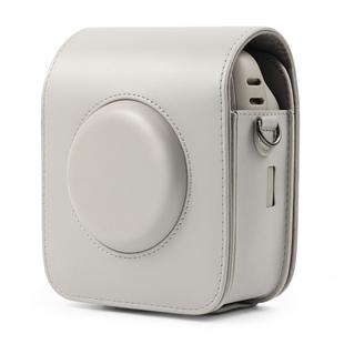Full Body Camera PU Leather Case Bag with Strap for Fujifilm Instax Square SQ20(White)