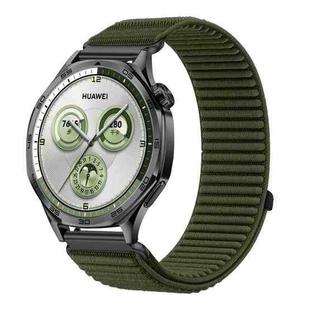 18mm Woven Nylon Hook And Loop Fastener Watch Band(Spruce Green)