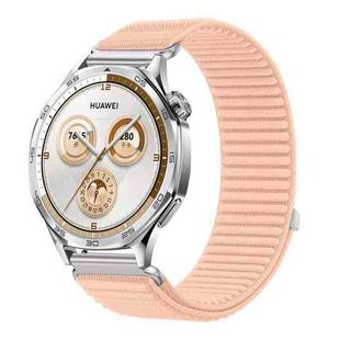 18mm Woven Nylon Hook And Loop Fastener Watch Band(Milkshake Pink)