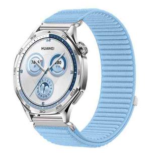 18mm Woven Nylon Hook And Loop Fastener Watch Band(Island Blue)