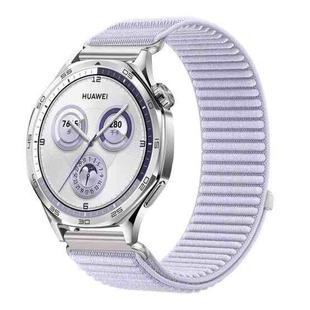 18mm Woven Nylon Hook And Loop Fastener Watch Band(Hyacinth Purple)