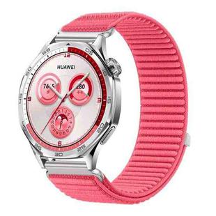 18mm Woven Nylon Hook And Loop Fastener Watch Band(Red)