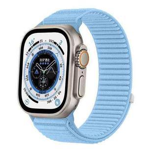 For Apple Watch 46mm / 49mm / 45mm / 44mm Wild Mountain Texture Woven Nylon Watch Band(Island Blue)