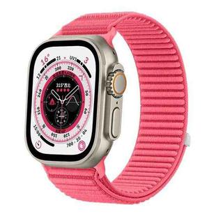 For Apple Watch 46mm / 49mm / 45mm / 44mm Wild Mountain Texture Woven Nylon Watch Band(Hydro Red)