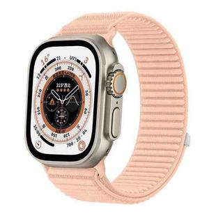 For Apple Watch 42mm / 41mm / 40mm / 38mm Wild Mountain Texture Woven Nylon Watch Band(Milkshake Pink)