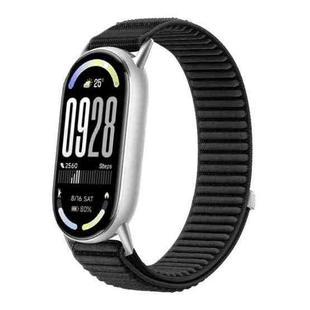 For Xiaomi Smart Band 10 / 9 / 8 Woven Nylon Hook And Loop Fastener Watch Band(Black)