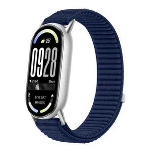 For Xiaomi Smart Band 10 / 9 / 8 Woven Nylon Hook And Loop Fastener Watch Band(Azure)