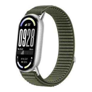 For Xiaomi Smart Band 10 / 9 / 8 Woven Nylon Hook And Loop Fastener Watch Band(Spruce Green)