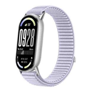 For Xiaomi Smart Band 10 / 9 / 8 Woven Nylon Hook And Loop Fastener Watch Band(Hyacinth Purple)