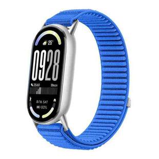 For Xiaomi Smart Band 10 / 9 / 8 Woven Nylon Hook And Loop Fastener Watch Band(Klein Blue)