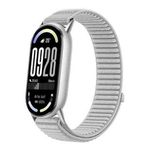 For Xiaomi Smart Band 10 / 9 / 8 Woven Nylon Hook And Loop Fastener Watch Band(Gray)