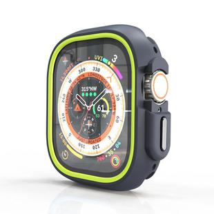 For Apple Watch Ultra 49mm  Two-Color Half Wrap PC Protective Case(Yellow)
